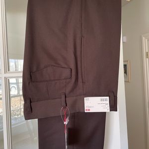 Ines de la Fressange for Uniqlo dark brown wool blend trouser